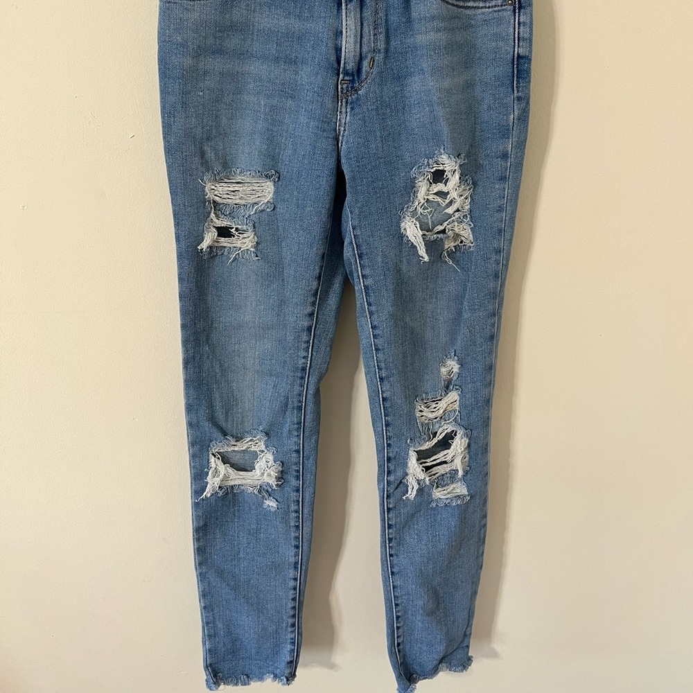 Levi's 721 High Rise Skinny Distressed Denim Jeans Size 24 - Picture 5 of 12
